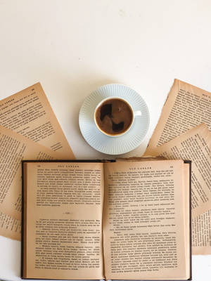 Preppy Estetiese Koffiebladsye Agtergrond — Preppy estetiek Muurpapier