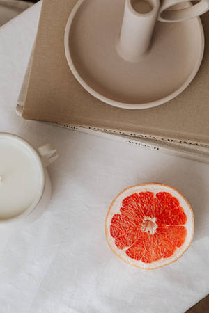 Preppy Estetika Tangerine Muurpapier — Oranje estetiese GIF Muurpapier