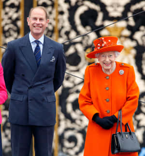 Prins Edward met Koningin Elizabeth II — Oppo Find N5 Muurpapier