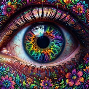 Dwarrelende oog illusie met lewendige draaie en blomme. — Galaxy Watch Muurpapier