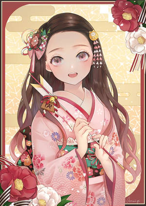 Pyl Duiwelmoordenaar Nezuko — Demon Slayer Nezuko Muurpapier