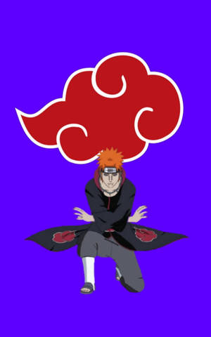 Akatsuki Wolk iPhone op Blou Agtergrond — Xiaomi Pad Mini Muurpapier