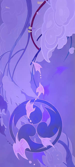 Raiden Shogun embleem muurpapier — iPhone 15 Pro Max Muurpapier
