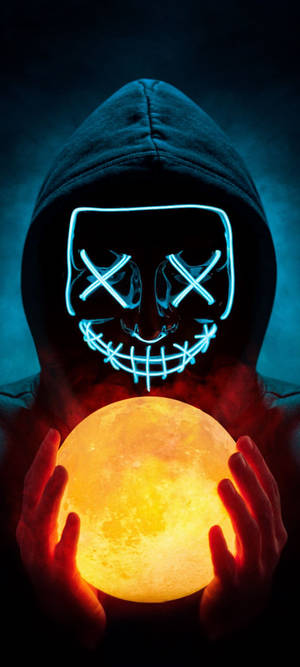 Realme 7 Man in LED-masker — Pixel 9 Pro Fold Muurpapier