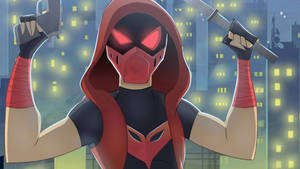 Red Hood Geanimeerde Spotprent-agtergrond — iMac Muurpapier