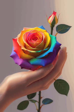 blom,hand,valentyn,roos,geestelik,trots,lgbtq,reënboog,liefde