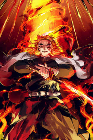 Rengoku Kyōjurō - Die Vlam Pilaar van die Demon Slayer-korps — Huawei MatePad 11.5 (2026) Muurpapier