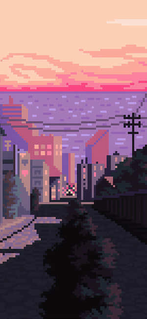 Pienk Pixel Kuns — Vivo X500 Pro Max Muurpapier