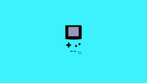 Minimalistiese Blou Game Boy Color kuns agtergrond — Game Boy Muurpapier