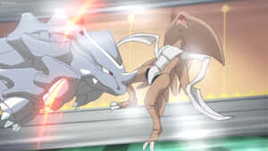 Rhyhorn teen Kabutops — Anime landskap Muurpapier