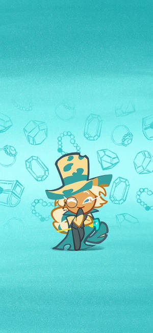 Roguefort Cookie Run agtergrond — iPhone 14 Plus Muurpapier