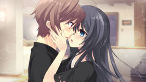 Romantiese anime-lesbiër-agtergrond — Anime lesbiër Muurpapier