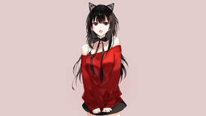 Rooi Anime Rooi Oë — Rooi Anime Muurpapier