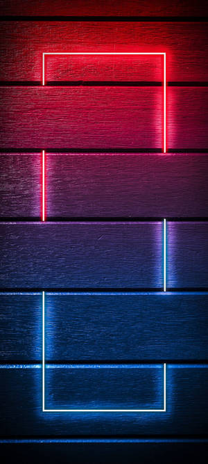 Rooi en blou neonligmuur agtergrond — iPhone 16 Muurpapier
