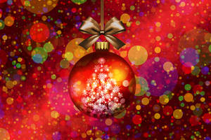 Rooi Kersfees-Ornament Grafika — Rooi kersfees Muurpapier
