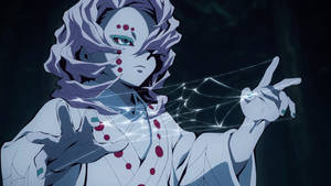 Rooi-kol vel Rui Demon Slayer agtergrond — Rui Demon Slayer Muurpapier
