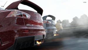 Rooi Motor Deursnee-uitsig uit Project Cars