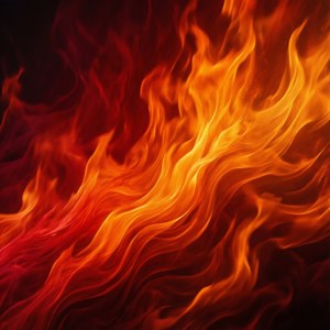 'n Intense abstrakte agtergrond met 'n rooi-tot-oranje gradiënt en vurige tekstuur. — Pixel Watch 3 Muurpapier
