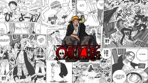 Rooikop Shanks Manga Paneel agtergrond — Manga-paneel Muurpapier