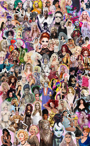 RuPaul's Drag Race collage-selfoonagtergrond. — Galaxy Tab S11 Muurpapier