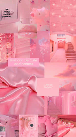 Pastel Pienk Estetiese prente — Pastel pienk estetika Muurpapier