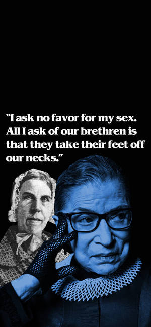 Ruth Bader Ginsburg monochromatiese blou plakkaat muurpapier — iPhone 17e Muurpapier