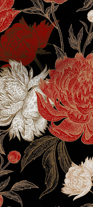 Samsung M21 Blomolie-kunswerk — Samsung Galaxy Muurpapier