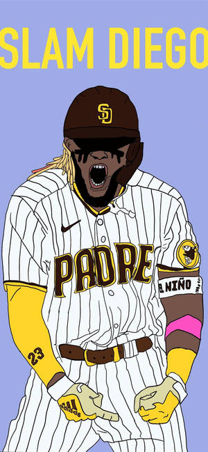 San Diego Padres Tatis Jr. Kuns-agtergrond — iPhone 17 Pro Max Muurpapier