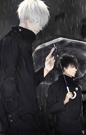 Satoru En Megumi Jujutsu Kaisen Foon Donker Reën — Xiaomi Pad Mini Muurpapier