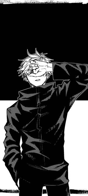 Satoru Gojo Monochroom Kuns Jujutsu Kaisen Foon — OnePlus 11 Muurpapier