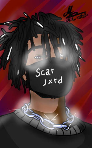 Scarlxrd Rooi Aanhangerkuns Agtergrond — RedMagic Table Muurpapier