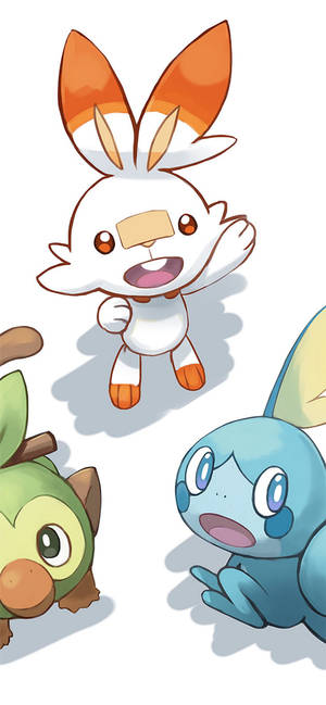 Scorbunny en Ander Galar-aanvangers — Pokemon Foon Muurpapier