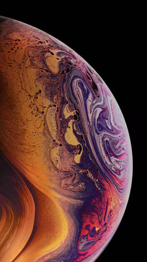 Pers en geel abstrakte borrel iPhone XR-agtergrond — iPhone Xr Muurpapier