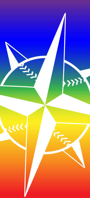 Seattle Mariners reënbooglogo-agtergrond — iPhone 18 Pro Max Muurpapier