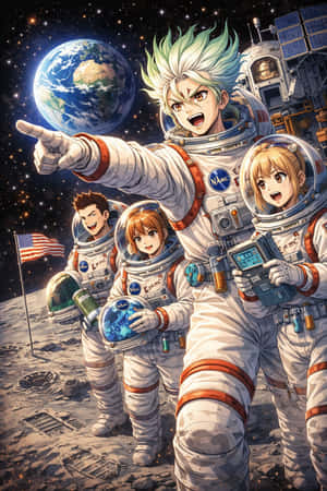 Dr Stone, Senku, Senku 4K, Senku Agtergrond, Wetenskap, Wetenskap Estetika, Wetenskap Werkskerm, wetenskap iPhone, Dr Stone agtergrond, Anime, Anime Estetika, Anime Kuns, Verkenner, Maan