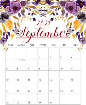 September 2021 pers blomme kalender muurpapier — Motorola Razr Ultra 2025 Muurpapier
