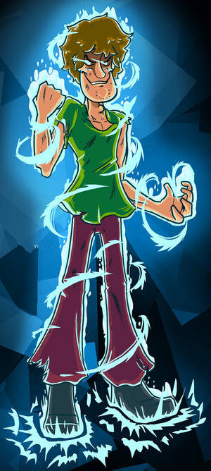 Shaggy ultra instink gloei op agtergrond — iPhone 14 Plus Muurpapier