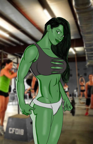 She Hulk by die gimnastieksaal agtergrond — Honor MagicPad 3 Pro 12.3 Muurpapier