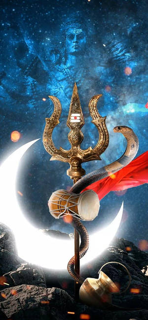 Shiva iPhone Trishula Met Maan — Galaxy S25 FE Muurpapier