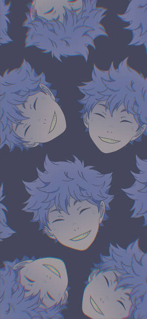 Shoyo Hinata gesigpatroon agtergrond — iPhone 16 Muurpapier