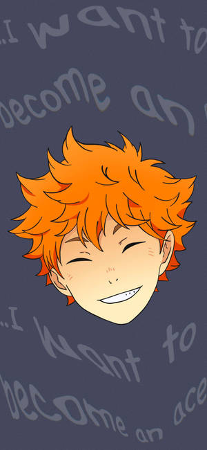 Shoyo Hinata vlugbal aas agtergrond — iPhone 15 Pro Max Muurpapier