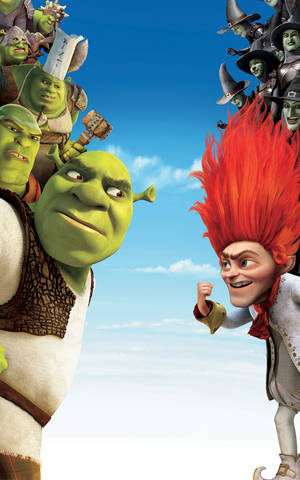 Shrek forever after plakaat-agtergrond — Moto Pad 70 Groove Muurpapier