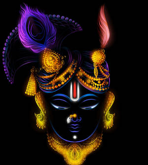Shrinathji In Neon Kuns — Vivo X Fold3 Pro Muurpapier