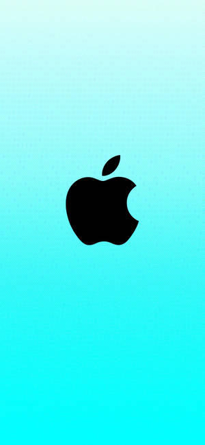 Siaanblou Apple-logo agtergrond — iPhone 12 Pro Muurpapier