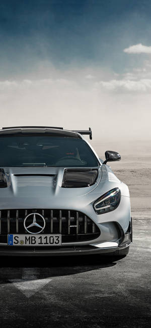 Mercedes AMG iPhone Wit Silwer — iPhone 14 Muurpapier