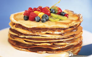 Sjokolade Pannekoek Met Bessies agtergrond — Dag Muurpapier