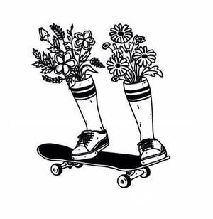 Skater seun estetiese doodle agtergrond — Galaxy Z Flip7 FE Muurpapier