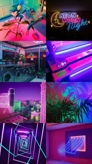 Neon Aesthetic-agtergrond — Neon estetika Muurpapier