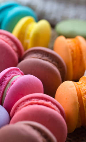 Skitterende en Lewendige Soet Macaron — Tecno Megapad Muurpapier