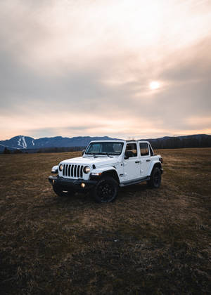 Skoon Wit Wrangler Jeep Muurpapier — Oppo Pad 5 Mat-skerm Muurpapier